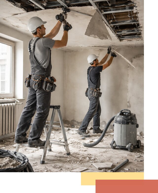 Демонтаж гипсокартонного потолка в Курчатове быстро и аккуратно