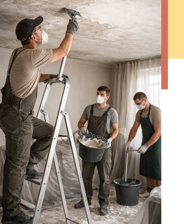 Удаление побелки с потолка в Курчатове от 2547 руб. быстро и недорого | ОТДЕЛОЧНИК-Крч