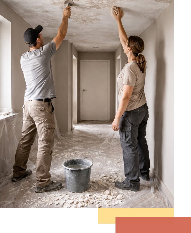 Удаление побелки с потолка в Курчатове — быстро и аккуратно