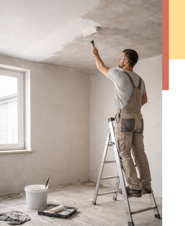 Грунтовка потолка в Курчатове от 2547 руб. — быстро и недорого | ОТДЕЛОЧНИК-Крч