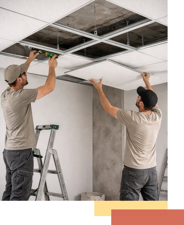 Монтаж потолка Армстронг под ключ в Курчатове