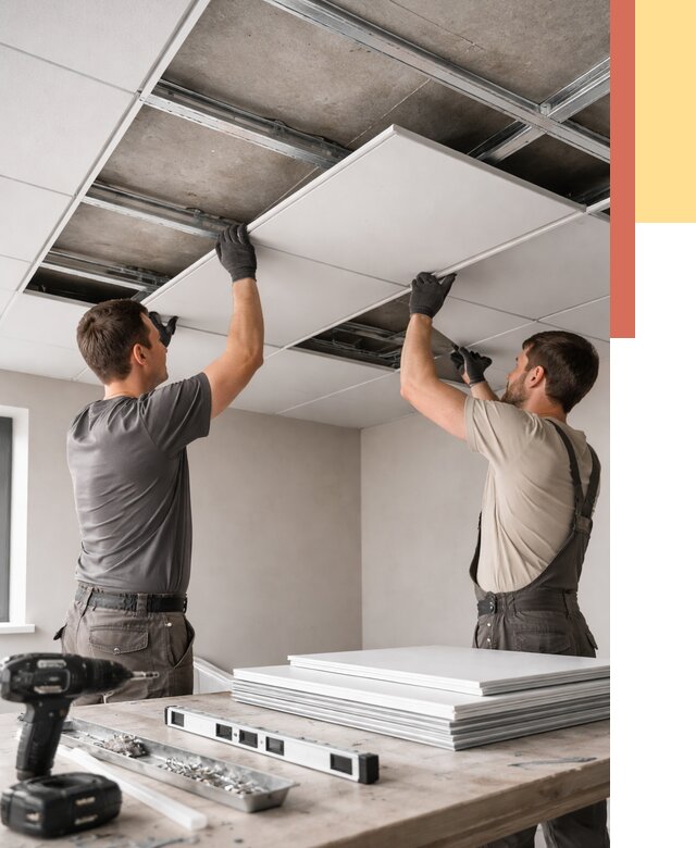 Монтаж кассетного потолка в Курчатове от 4585 руб/м2 — установка и сборка | ОТДЕЛОЧНИК-Крч