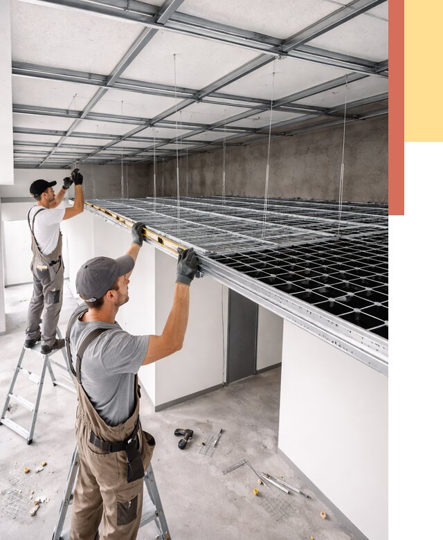 Монтаж потолка грильято в Курчатове от 458 руб./м² — быстрая сборка под ключ | ОТДЕЛОЧНИК-Крч