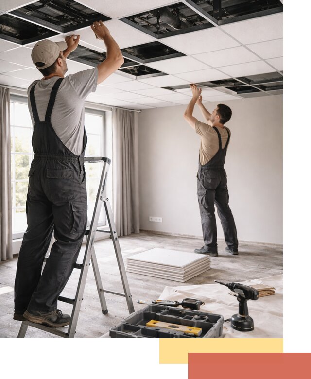 Замена плит подвесного потолка в Курчатове быстро и качественно