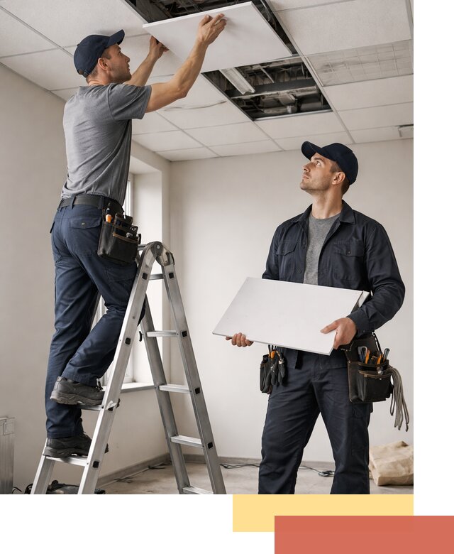 Обслуживание подвесного потолка в Курчатове — ремонт и чистка