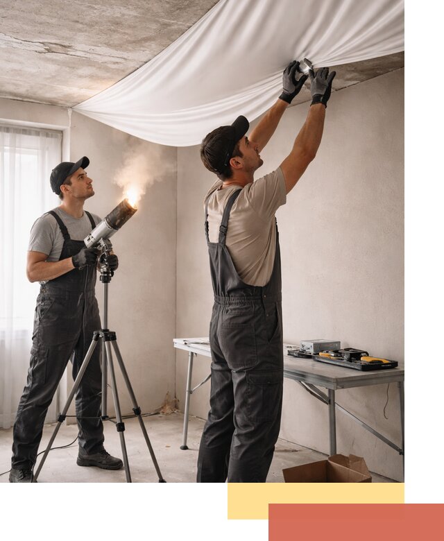 Установка натяжного потолка под ключ в Курчатове