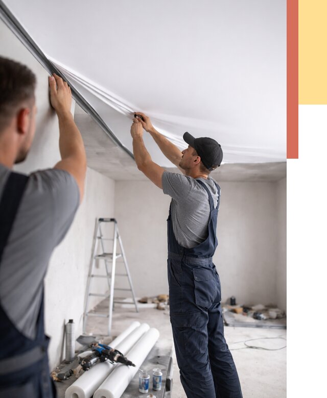 Монтаж матового натяжного потолка в Курчатове от 4585 руб./м² — быстро и недорого | ОТДЕЛОЧНИК-Крч