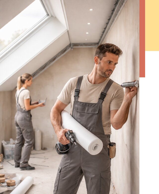 Монтаж натяжного потолка на мансарде в Курчатове от 3566 руб. | ОТДЕЛОЧНИК-Крч