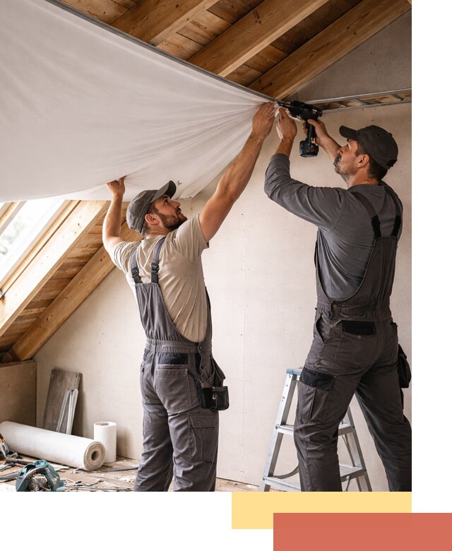 Монтаж натяжного потолка в мансарде в Курчатове