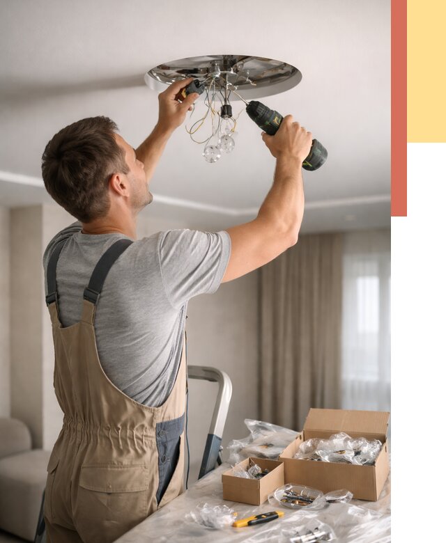 Установка люстры в натяжной потолок в Курчатове от 1223 руб. | Быстро и недорого — ОТДЕЛОЧНИК-Крч