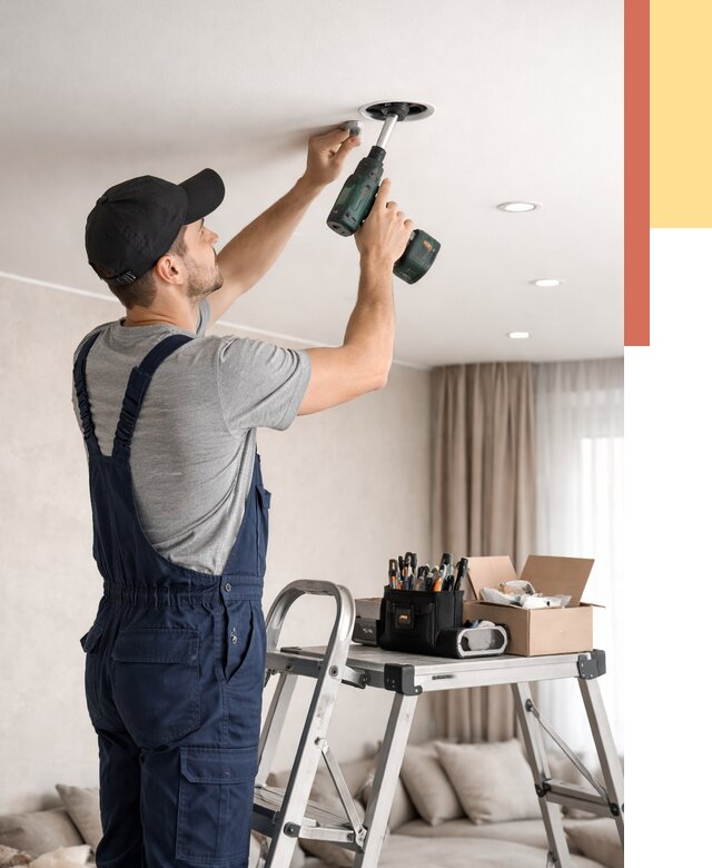 Установка и монтаж точечных светильников в натяжной потолок в Курчатове от 1834 руб. | ОТДЕЛОЧНИК-Крч