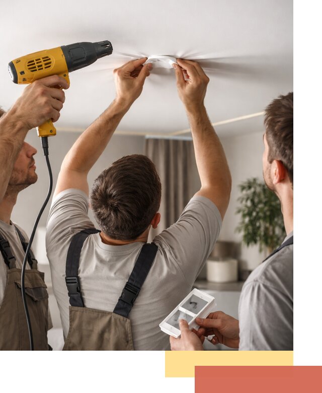 Ремонт прокола полотна натяжного потолка в Курчатове