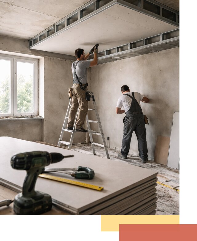 Двухуровневый потолок из гипсокартона в Курчатове