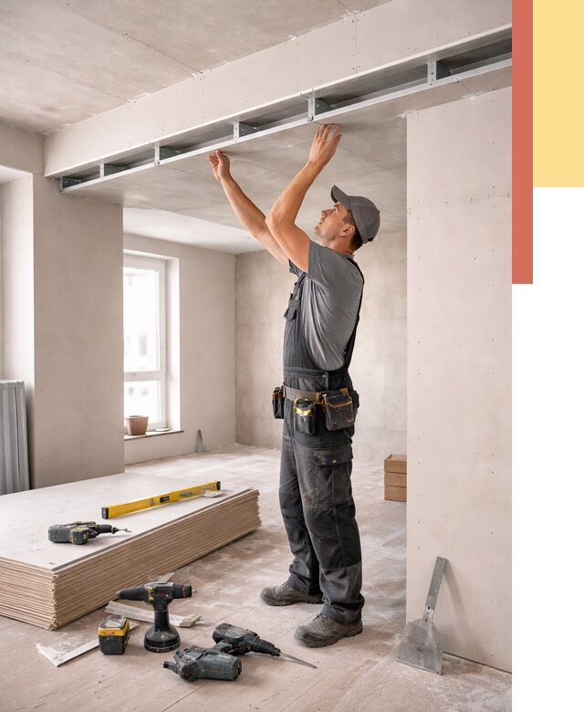 Потолок из гипсокартона с нишей в Курчатове от 1274 руб. под ключ | ОТДЕЛОЧНИК-Крч