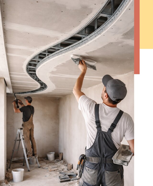 Криволинейный потолок из гипсокартона в Курчатове от 2139 руб./м2 | ОТДЕЛОЧНИК-Крч