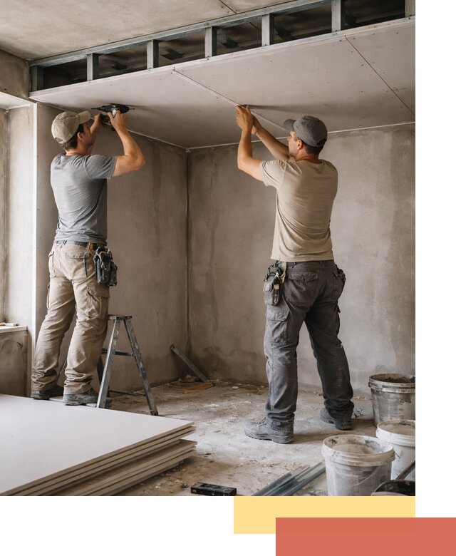 Короб из гипсокартона на потолке под ключ в Курчатове