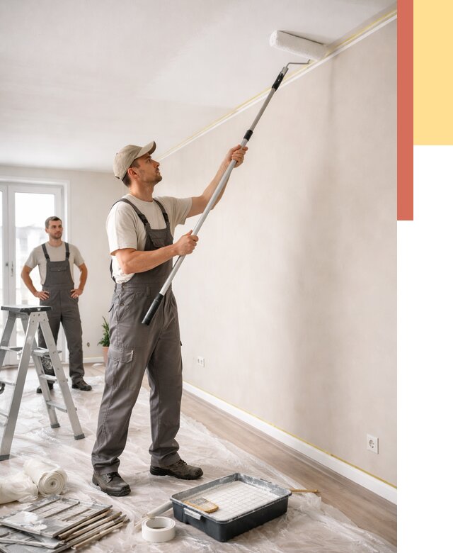 Покраска потолка из гипсокартона в Курчатове от 4585 руб./м2 — услуги под ключ | ОТДЕЛОЧНИК-Крч