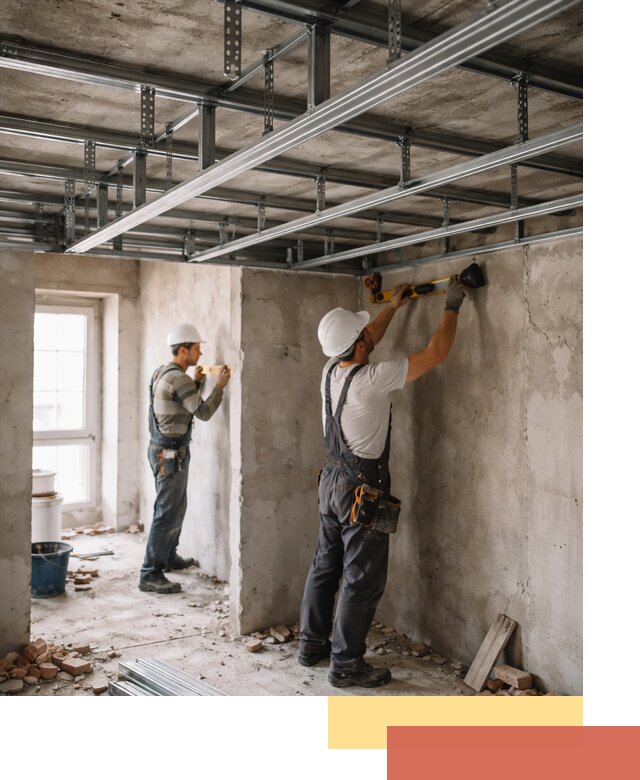 Монтаж каркаса потолка из профильного профиля в Курчатове