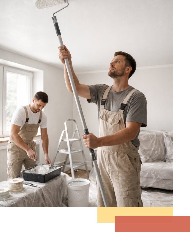 Покраска потолка водоэмульсионной краской в Курчатове