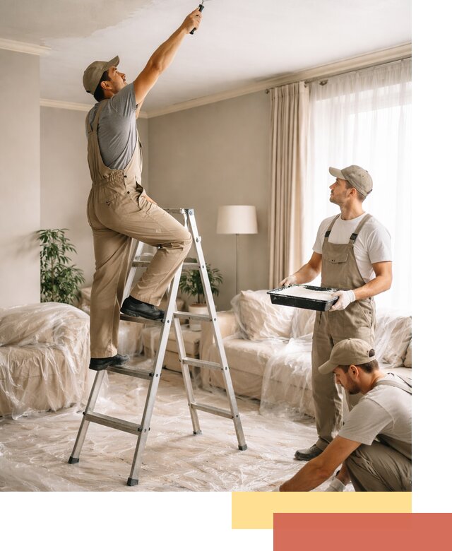 Покраска потолков акриловой краской в Курчатове качественно и быстро