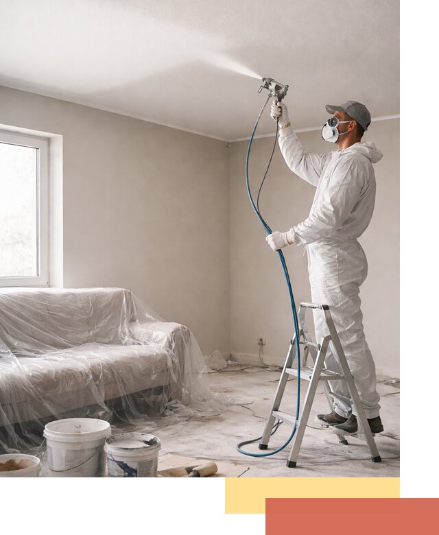 Покраска потолка краскопультом в Курчатове быстро и качественно