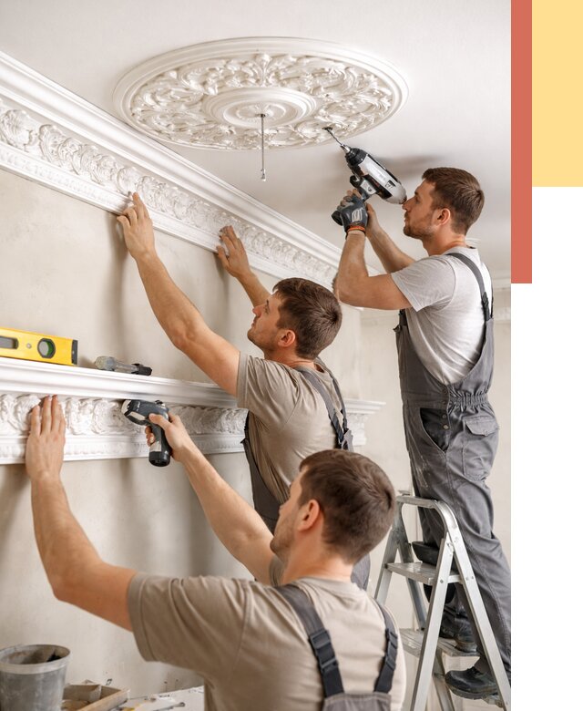 Монтаж лепнины на потолок в Курчатове от 3260 руб. быстро и недорого | ОТДЕЛОЧНИК-Крч