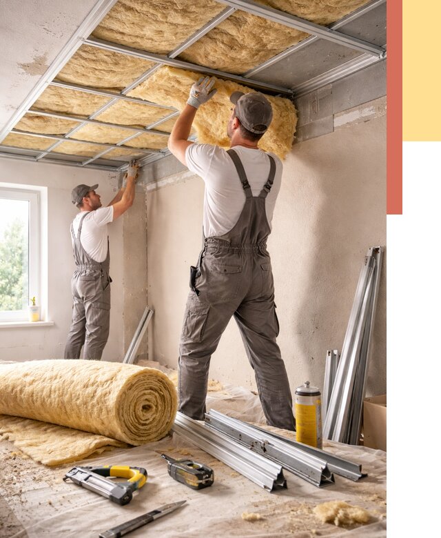 Утепление потолка в Курчатове от 7335 руб/м2 — недорого, быстро, под ключ | ОТДЕЛОЧНИК-Крч