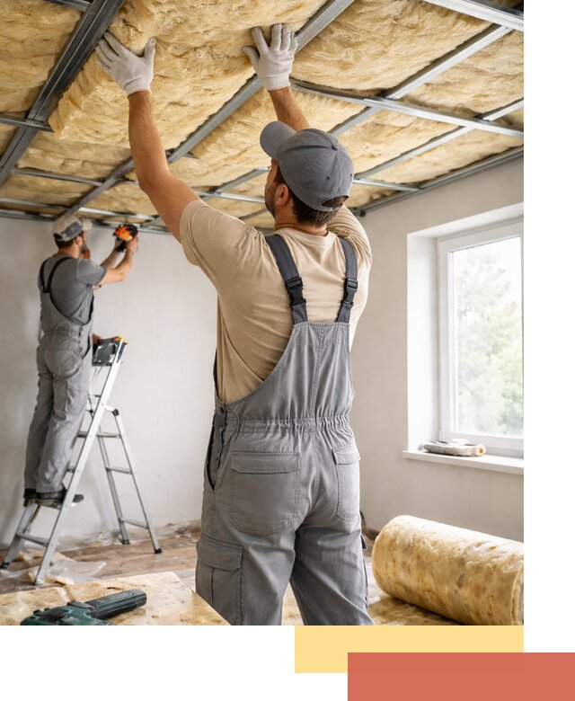 Утепление потолка под ключ в Курчатове качественно и быстро