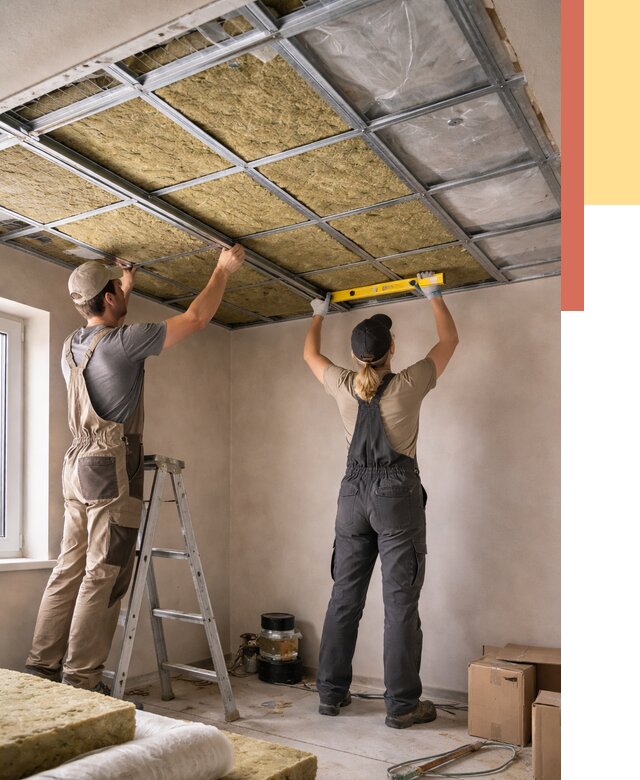 Шумоизоляция потолка в Курчатове от 1274 руб. под ключ — услуги ОТДЕЛОЧНИК-Крч